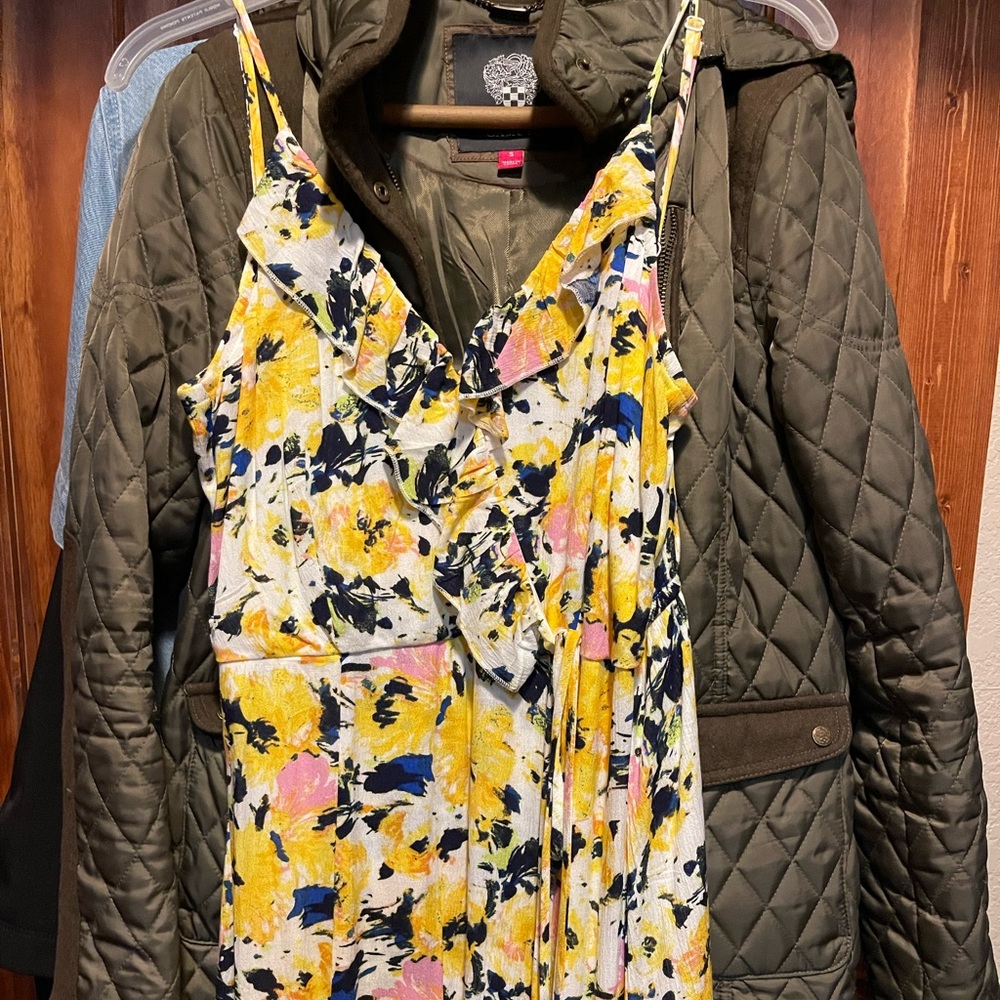 Olivia Grey long sunflower dress - new, no tags, never been worn